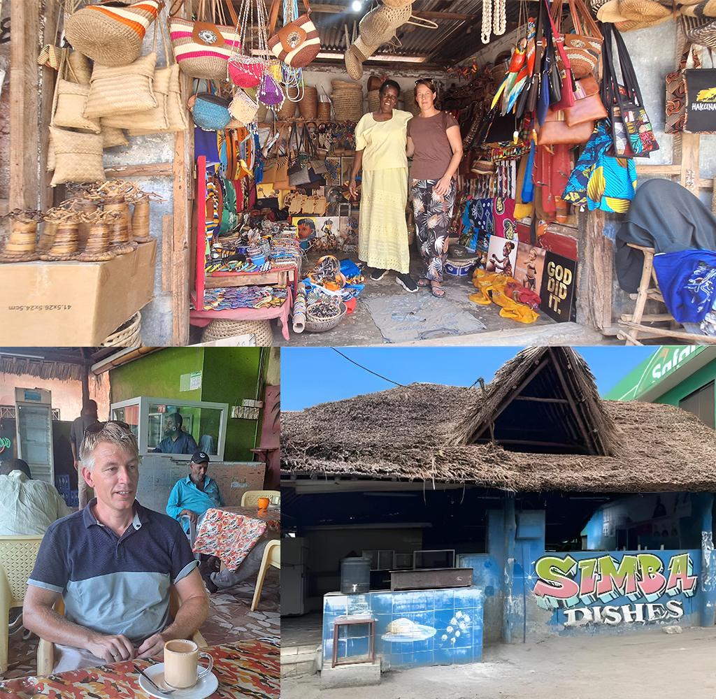 souvenir markt en Simba Dishes Malindi